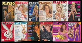 1978-2003 Signed Playboy Playmates of the Year Magazine Collection - Lot of 13 + 17 Signed Photos