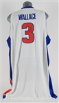 2001-02 Ben Wallace Detroit Pistons Signed Game Worn Home Jersey (MEARS A5/JSA)