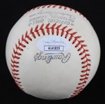 1977-86 Monte Irvin Ernie Banks Signed ONL Feeney Baseball *JSA*