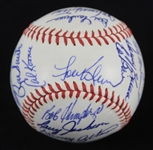 1965 Chicago Cubs Team Signed ONL Giles Baseball w/ 25 Signatures Including Ernie Banks, Ron Santo, Billy Williams & More *Full JSA Letter*