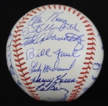 1965 Chicago Cubs Team Signed ONL Giles Baseball w/ 25 Signatures Including Ernie Banks, Ron Santo, Billy Williams & More *Full JSA Letter*