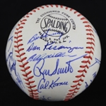 1965 Chicago Cubs Team Signed ONL Giles Baseball w/ 25 Signatures Including Ernie Banks, Ron Santo, Billy Williams & More *Full JSA Letter*