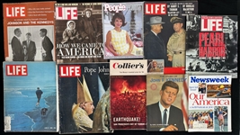 1960s-90s John F. Robert F. Jackie Kennedy Magazine Collection - Lot of 24
