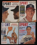 1964 Sport Magazine Collection - Lot of 4 w/ Warren Spahn, Sandy Koufax, Oscar Robertson & Mays/DiMaggio Covers