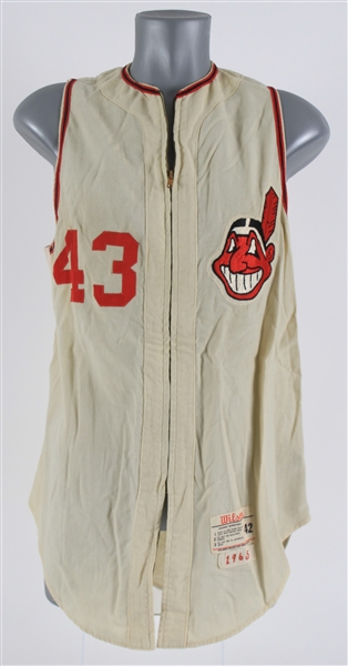 1965 Lee Stange Cleveland Indians Game Worn Home Jersey Vest (MEARS LOA)