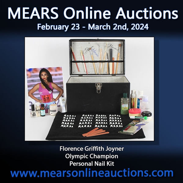 1980s Florence Griffith Joyner Olympic Gold Medalist Signed Event Used Make Up Box w/ Press On Nails, Files, Brushes & More (MEARS LOA/JSA)  