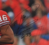 2020's Wisconsin Badgers Signed Items - Lot of 2 w/ Russell Wilson 16 x 24 Canvas Print & Jonathan Taylor Full Size Helmet (JSA)