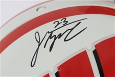 2020's Wisconsin Badgers Signed Items - Lot of 2 w/ Russell Wilson 16 x 24 Canvas Print & Jonathan Taylor Full Size Helmet (JSA)