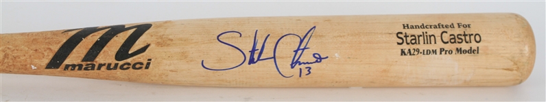 2022-23 Starlin Castro Escogido/Spire City Signed Marucci Professional Model Game Used Bat (MEARS LOA/JSA)