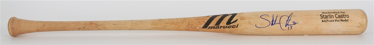 2022-23 Starlin Castro Escogido/Spire City Signed Marucci Professional Model Game Used Bat (MEARS LOA/JSA)