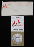 1949 St. Louis Cardinals Sketch Book w/ Original Sportsmans Park Mailing Envelope