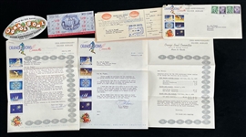 1959 Orange Bowl 25th Anniversary Memorabilia - Lot of 7 w/ Ticket, Window Decal, Correspondence, Envelope & More