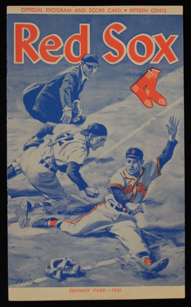 1961 Boston Red Sox New York Yankees Fenway Park Unscored Game Program 