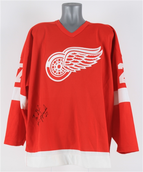 1988-90 Doug Houda Detroit Red Wings Signed Road Jersey (MEARS LOA/Beckett)