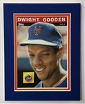 2000's Dwight Gooden New York Mets 40 x 47 Matted Display w/ 1985 Topps 3D Card & Signed Cooperstown Collection Jersey (JSA)
