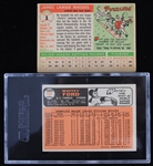 1955-66 Topps Baseball Trading Cards - Lot of 2 w/ 1955 #1 Dusty Rhodes & 1966 #160 Whitey Ford (SGC 50 VG/EX 4)
