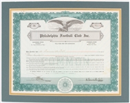 1935 Philadelphia Eagles 11" x 14" Matted Stock Certificate