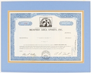 1972 Memphis Pros ABA 11" x 14" Matted Stock Certificate