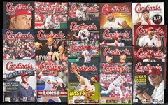 2006-2023 St. Louis Cardinal Gameday Magazines and Busch Stadium Millions of Cardinals Memories DVD (Lot of 32)
