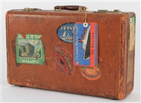 1952 Arch Ward Suitcase w/ Cunard White Star to Europe on the Mauretania Tag Affixed "Father of the Major League Baseball All Star Game"