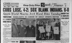 1952 Arch Ward Suitcase w/ Cunard White Star to Europe on the Mauretania Tag Affixed Father of the Major League Baseball All Star Game