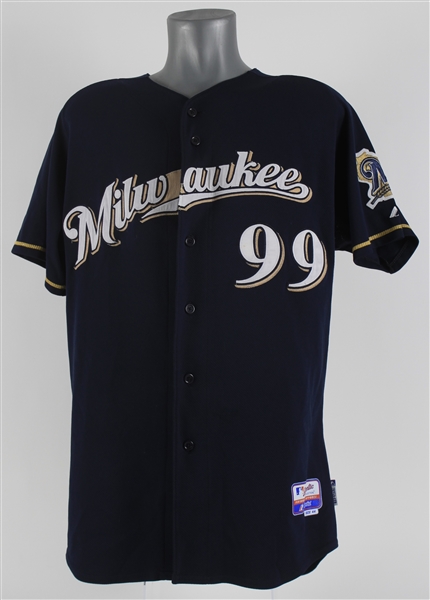 2010 Milwaukee Brewers Bat Boy Game Worn Road Alternate Jersey (MEARS LOA)