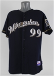 2010 Milwaukee Brewers Bat Boy Game Worn Road Alternate Jersey (MEARS LOA)