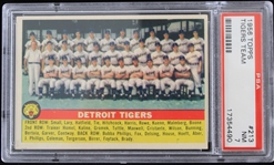 1956 Detroit Tigers Team Topps Trading Card #213 (NM-7)