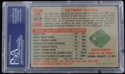 1956 Detroit Tigers Team Topps Trading Card #213 (NM-7)