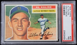 1956 Al Kaline Detroit Tigers Topps Trading Card #20 (Gray Back) (NM-7)