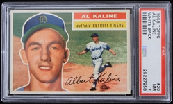 1956 Al Kaline Detroit Tigers Topps Trading Card #20 (White Back) (NM-7)
