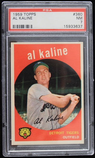 1959 Al Kaline Detroit Tigers Topps Trading Card #360 (NM-7)