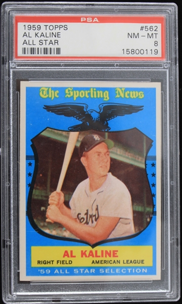 1959 Al Kaline Detroit Tigers All Star Topps Trading Card #562 (NM-MT 8)