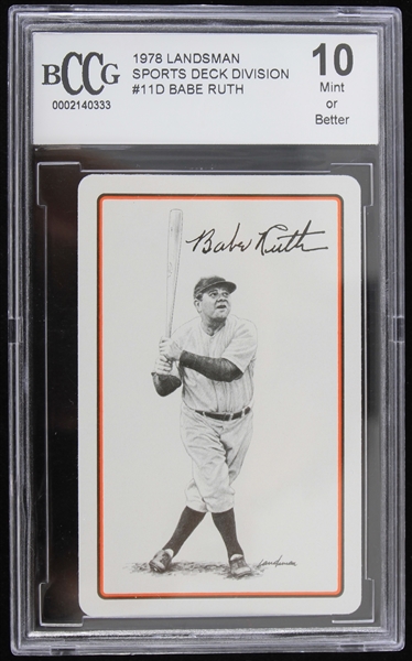 1978 Babe Ruth New York Yankees Landsman Sports Deck Division #11D (BCCG Mint 10)