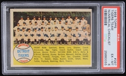 1958 Detroit Tigers Team Topps Trading Card #397 (Numerical Checklist) (EX-MT 6)