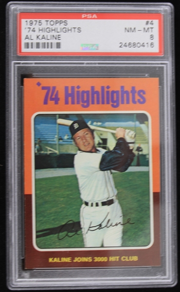1975 Al Kaline Detroit Tigers Topps Trading Card #4 (NM-MT 8)