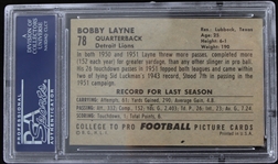 1952 Bobby Layne Detroit Lions Bowman Large Trading Card #78 (EX-MT 6)