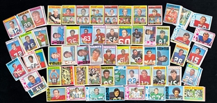 1972 Topps Football Trading Cards - Lot of 205 w/ Roger Staubach, Joe Namath, Terry Bradshaw, John Unitas, OJ Simpson, Archie Manning & More