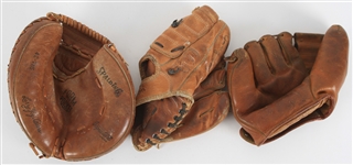 1950s-60s Player Endorsed Store Model Baseball Mitts - Lot of 3 w/ Yogi Berra Catchers Mitt, Harmon Killebrew & Don Hoak