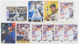 1990's-2020's Derek Jeter New York Yankees Memorabilia - Lot of 14 w/ Trading Cards & Player Endorsed Store Model Baseball Mitts