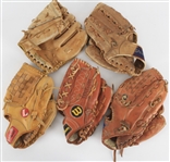 1980s Player Endorsed Store Model Baseball Mitts - Lot of 5 w/ Tom Seaver, Catfish Hunter, Dwight Gooden, Roger Clemens & Orel Hershiser