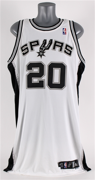 2007-08 Manu Ginobili San Antonio Spurs Signed Game Worn Home Jersey (MEARS A10) *Full JSA Letter*