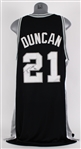 2001-02 Tim Duncan San Antonio Spurs Signed Game Worn Road Jersey (MEARS A10) *Full JSA Letter*