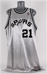 2006-07 Tim Duncan San Antonio Spurs Signed Game Worn Hardwood Classics Throwback Jersey (MEARS A10) *JSA*