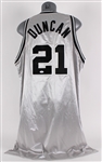 2006-07 Tim Duncan San Antonio Spurs Signed Game Worn Hardwood Classics Throwback Jersey (MEARS A10) *JSA*