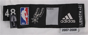 2007-08 Tony Parker San Antonio Spurs Signed Game Worn Home Jersey (MEARS A10) *Full JSA Letter*