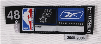 2005-06 Manu Ginobili San Antonio Spurs Signed Game Worn Home Jersey (MEARS A10) *Full JSA Letter*