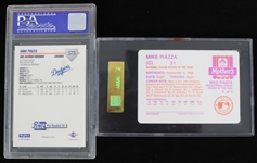 1992-1994 Mike Piazza San Antonio Missions (NM-MT 8) and Los Angeles Dodgers (SGC GEM 10) Trading Cards (Lot of 2)
