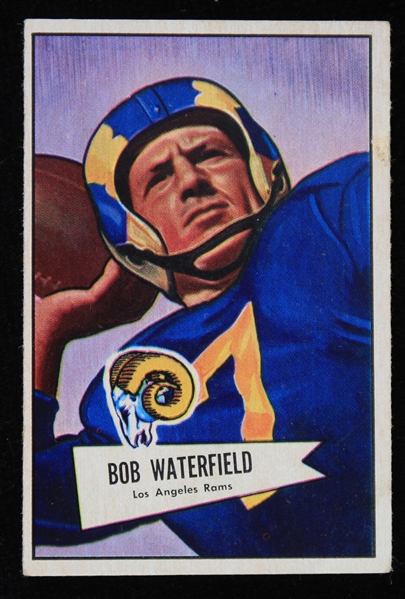 1952 Bob Waterfield Los Angeles Rams Bowman Small Trading Card #137