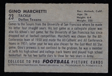 1952 Gino Marchetti University of San Francisco Bowman Small Trading Card #23